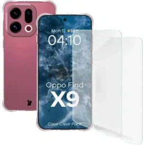 Elastyczne etui + 2x folia na ekran Bizon Case Clear Pack do Oppo Find X9