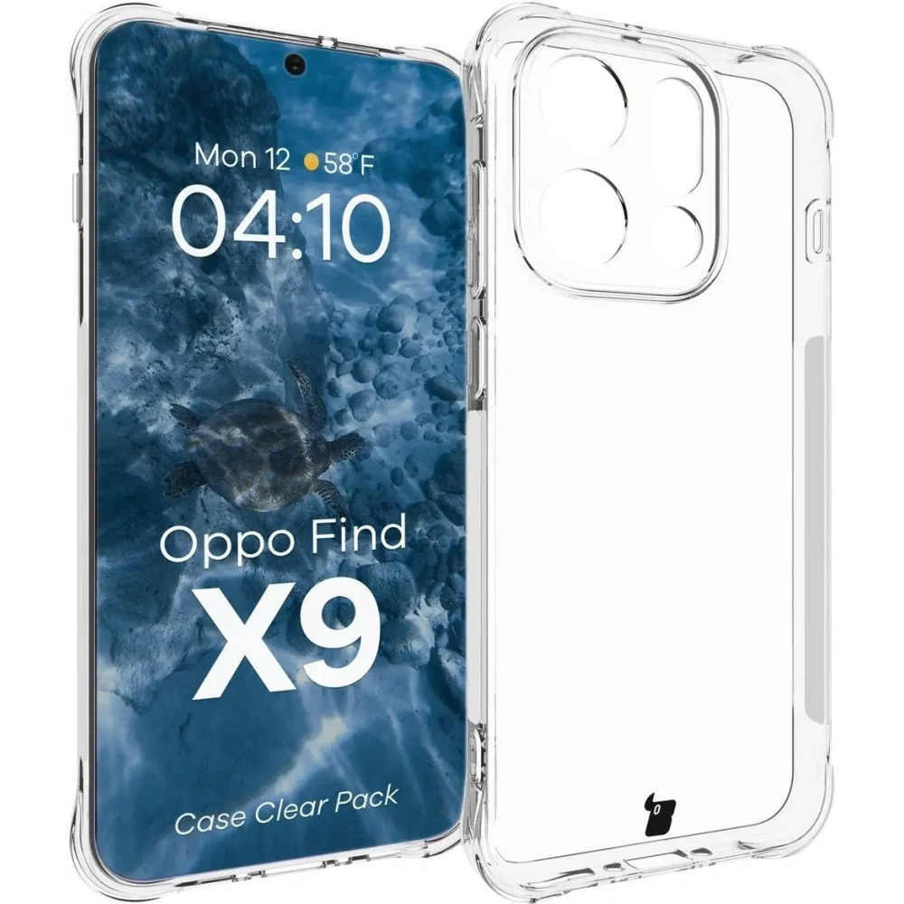Elastyczne etui + 2x folia na ekran Bizon Case Clear Pack do Oppo Find X9