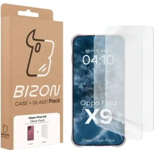 Elastyczne etui + 2x folia na ekran Bizon Case Clear Pack do Oppo Find X9