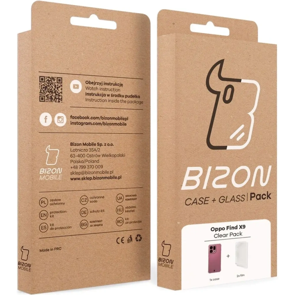 Elastyczne etui + 2x folia na ekran Bizon Case Clear Pack do Oppo Find X9