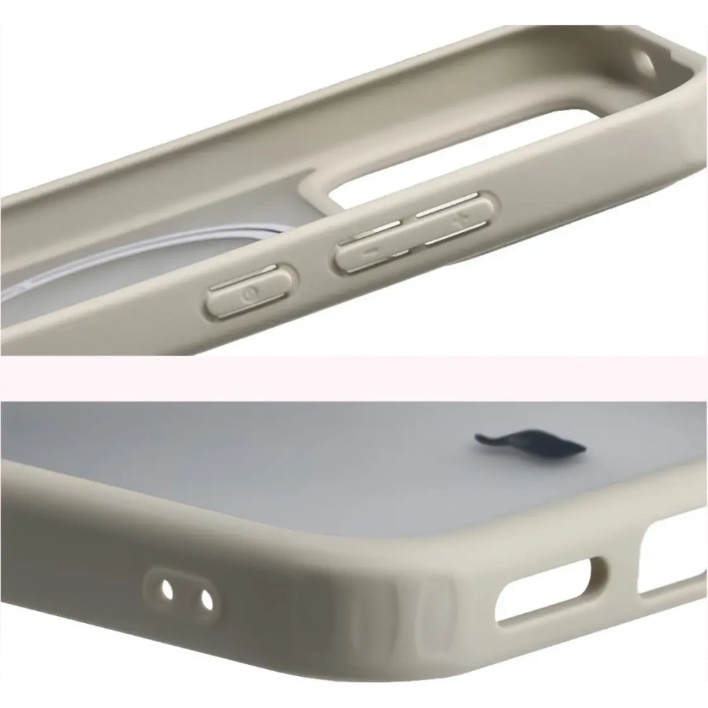 Etui z pierścieniem magnetycznym Bizon Case MatteO do Xiaomi POCO F8 Pro przydymione-beżowe