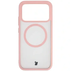 Etui z pierścieniem magnetycznym Bizon Case MatteO do Xiaomi POCO F8 Pro przydymione-jasnoróżowe