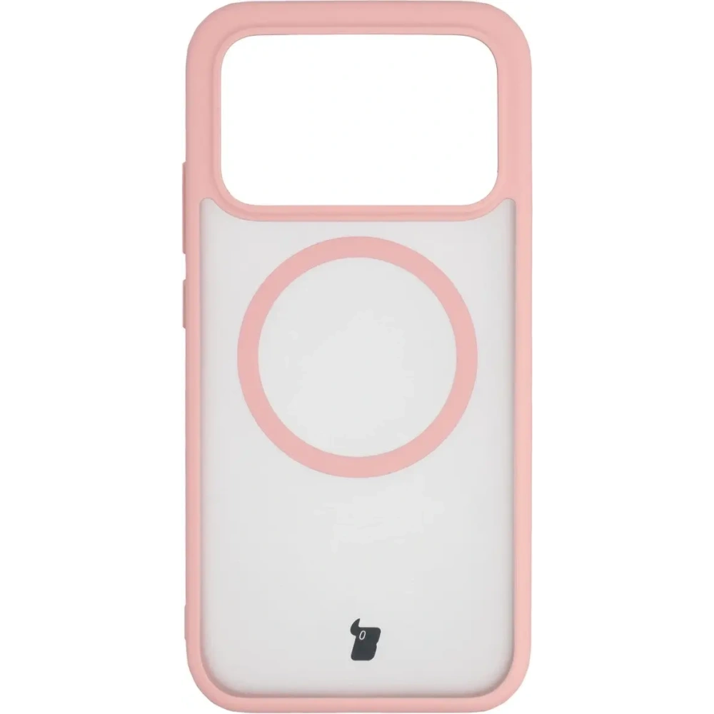 Etui z pierścieniem magnetycznym Bizon Case MatteO do Xiaomi POCO F8 Pro przydymione-jasnoróżowe