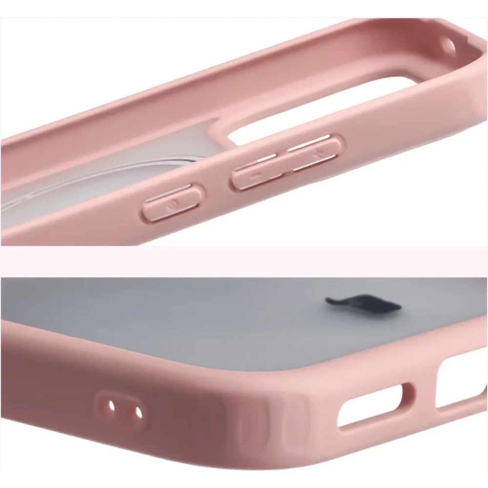 Etui z pierścieniem magnetycznym Bizon Case MatteO do Xiaomi POCO F8 Pro przydymione-jasnoróżowe