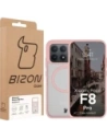 Etui z pierścieniem magnetycznym Bizon Case MatteO do Xiaomi POCO F8 Pro przydymione-jasnoróżowe