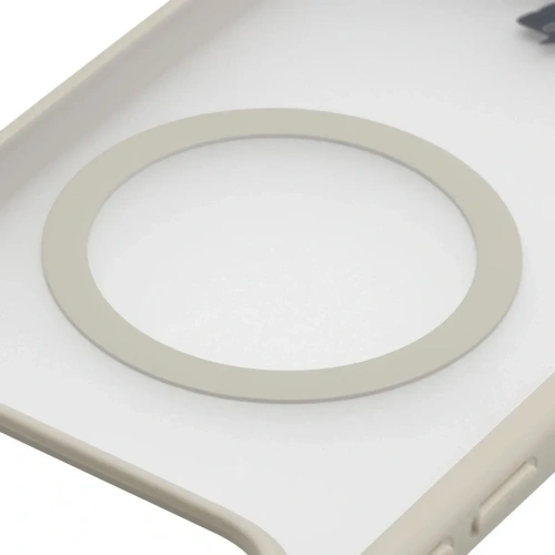 Etui z pierścieniem magnetycznym Bizon Case MatteO do Xiaomi POCO F8 Ultra przydymione-beżowe