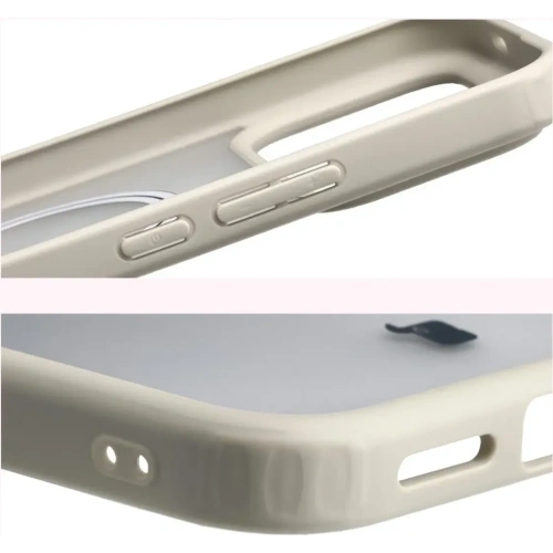 Etui z pierścieniem magnetycznym Bizon Case MatteO do Xiaomi POCO F8 Ultra przydymione-beżowe