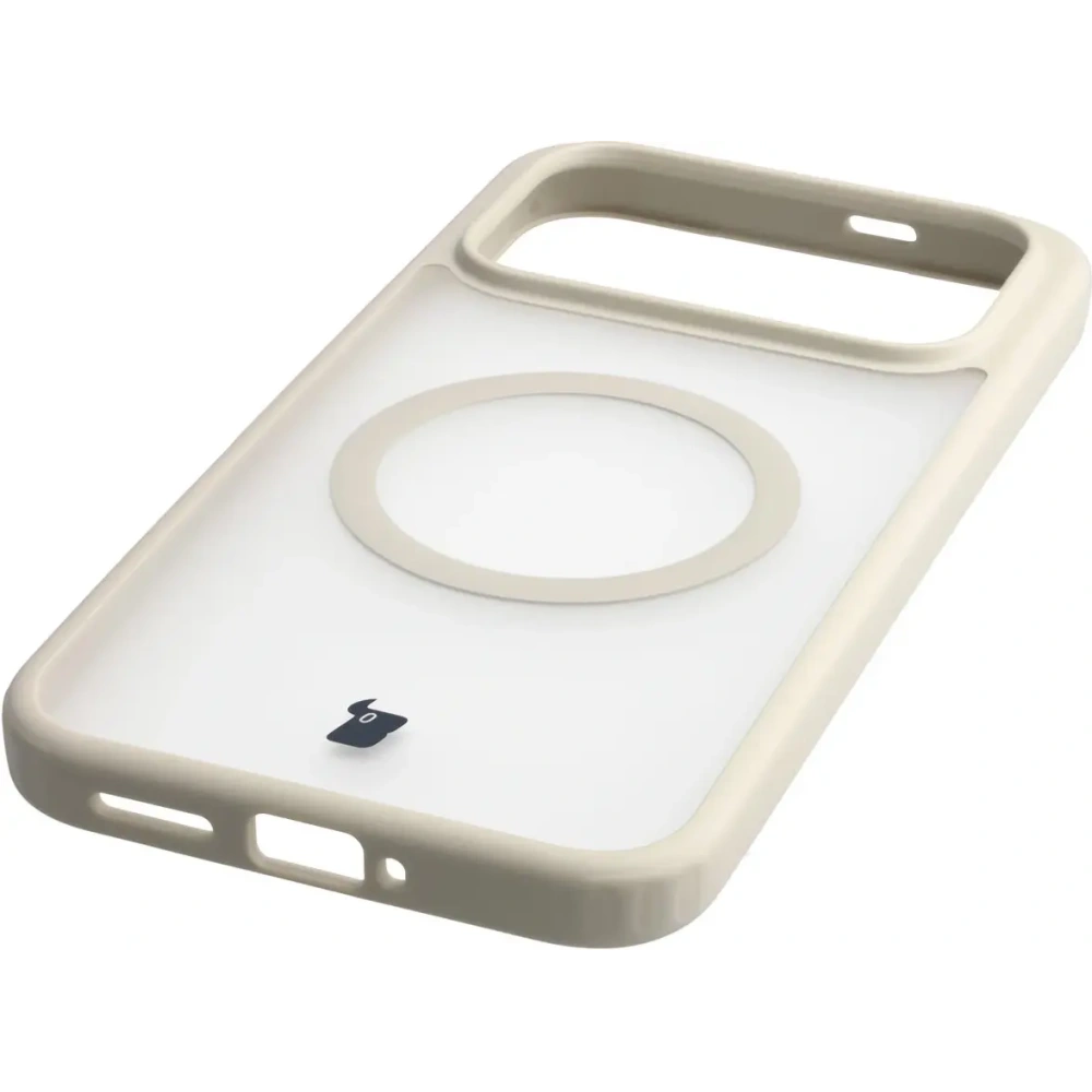 Etui z pierścieniem magnetycznym Bizon Case MatteO do Xiaomi POCO F8 Ultra przydymione-beżowe