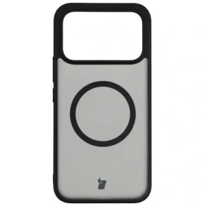 Etui z pierścieniem magnetycznym Bizon Case MatteO do Xiaomi POCO F8 Ultra przydymione-czarne