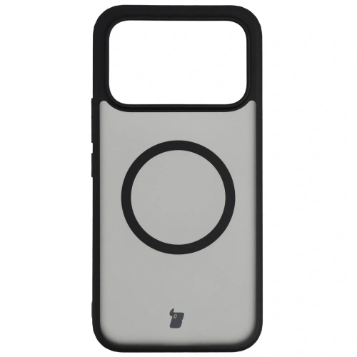 Etui z pierścieniem magnetycznym Bizon Case MatteO do Xiaomi POCO F8 Ultra przydymione-czarne