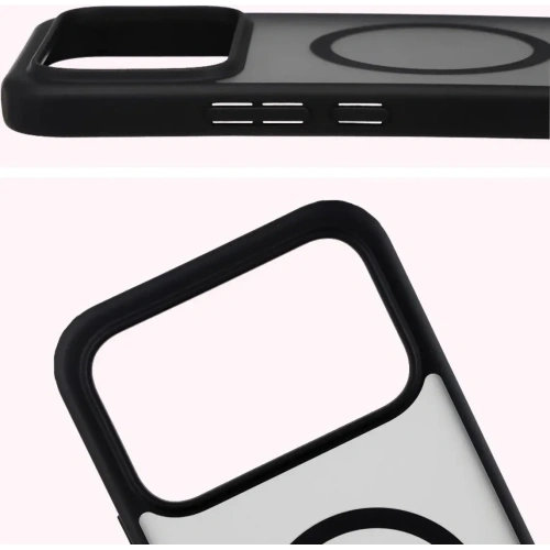 Etui z pierścieniem magnetycznym Bizon Case MatteO do Xiaomi POCO F8 Ultra przydymione-czarne