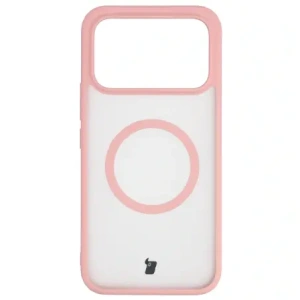 Etui z pierścieniem magnetycznym Bizon Case MatteO do Xiaomi POCO F8 Ultra przydymione-jasnoróżowe