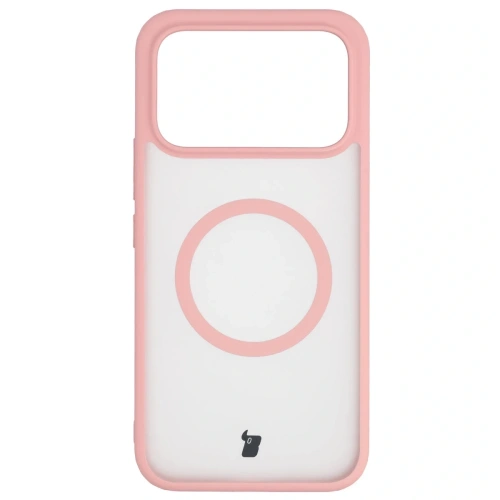Etui z pierścieniem magnetycznym Bizon Case MatteO do Xiaomi POCO F8 Ultra przydymione-jasnoróżowe
