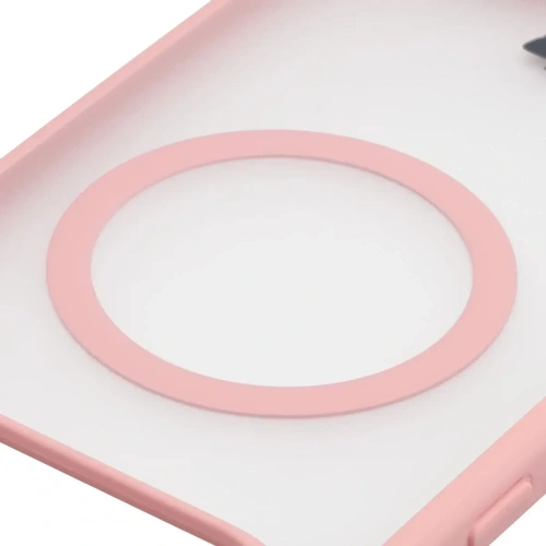 Etui z pierścieniem magnetycznym Bizon Case MatteO do Xiaomi POCO F8 Ultra przydymione-jasnoróżowe