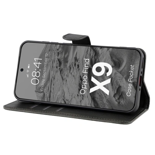 Etui z klapką Bizon Case Pocket do Oppo Find X9 czarne