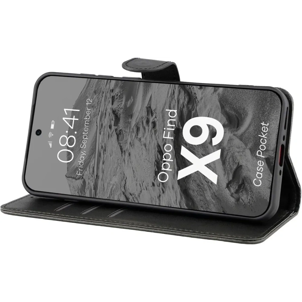 Etui z klapką Bizon Case Pocket do Oppo Find X9 czarne