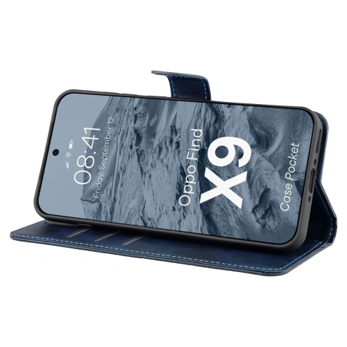 Etui z klapką Bizon Case Pocket do Oppo Find X9 granatowe