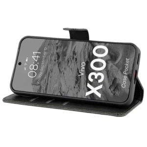 Etui z klapką Bizon Case Pocket do Vivo X300 czarne