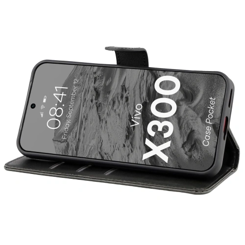 Etui z klapką Bizon Case Pocket do Vivo X300 czarne
