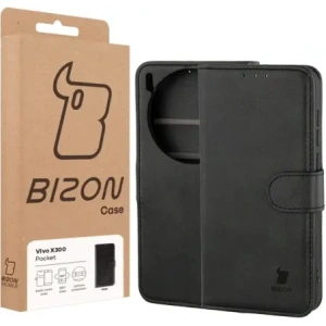 Etui z klapką Bizon Case Pocket do Vivo X300 czarne