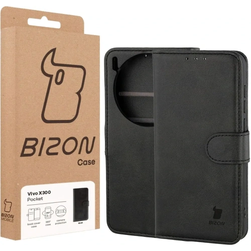 Etui z klapką Bizon Case Pocket do Vivo X300 czarne