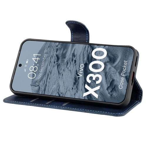 Etui z klapką Bizon Case Pocket do Vivo X300 granatowe