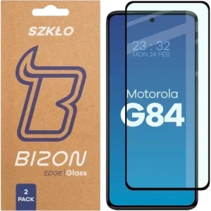 Szkło hartowane Bizon Glass Edge Duo do Motorola Moto G84 5G czarna ramka [2 PACK]