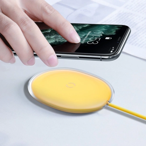 Buy Baseus Jelly wireless induction charger, 15W (yellow) - BSU1633YEL - {ean13} - Home Screen Store Europe