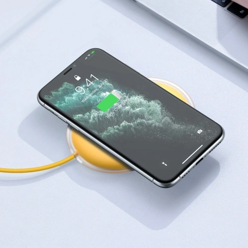 Buy Baseus Jelly wireless induction charger, 15W (yellow) - BSU1633YEL - {ean13} - Home Screen Store Europe