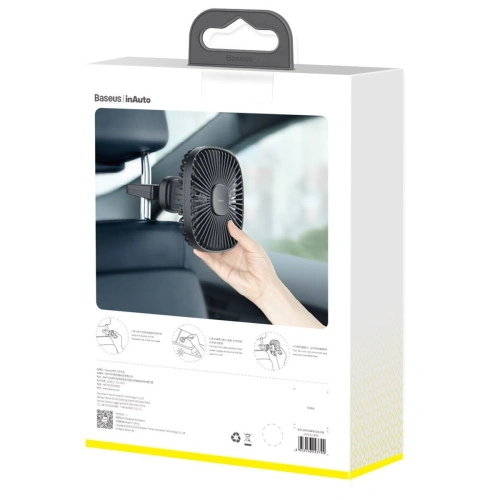 Kup Automobilový ventilátor / větrák Baseus Natural Wind na opěrku hlavy, magnetický (černý) - BSU1634BLK - {ean13} - Sklep Home Screen