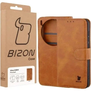 Etui z klapką Bizon Case Pocket do Vivo X300 brązowe