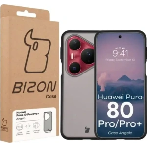 Etui Bizon Case Angelo do Huawei Pura 80 Pro / Pro Plus przydymione z czarną ramką