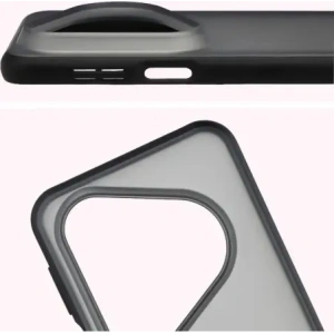 Etui Bizon Case Angelo do Huawei Pura 80 Ultra przydymione z czarną ramką