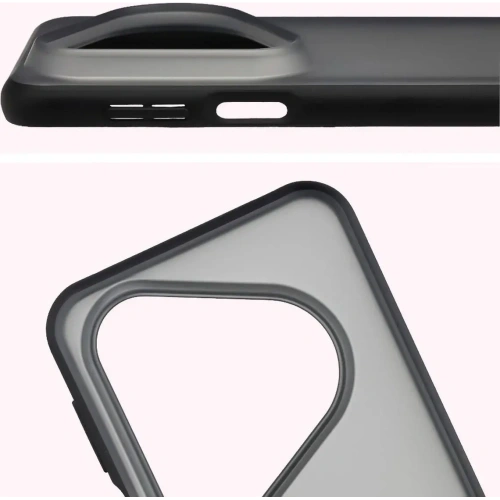 Etui Bizon Case Angelo do Huawei Pura 80 Ultra przydymione z czarną ramką