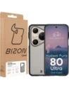 Etui Bizon Case Angelo do Huawei Pura 80 Ultra przydymione z czarną ramką