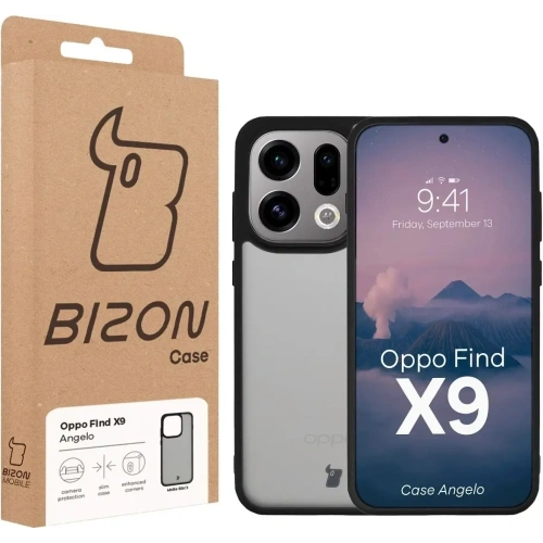 Etui Bizon Case Angelo do Oppo Find X9 przydymione z czarną ramką