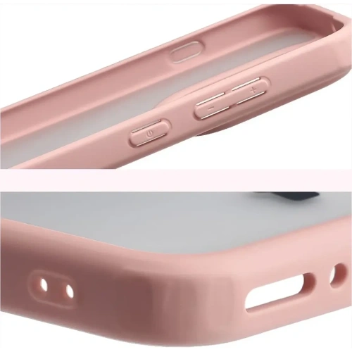 Etui Bizon Case Angelo do Oppo Find X9 półprzezroczyste z jasnoróżową ramką