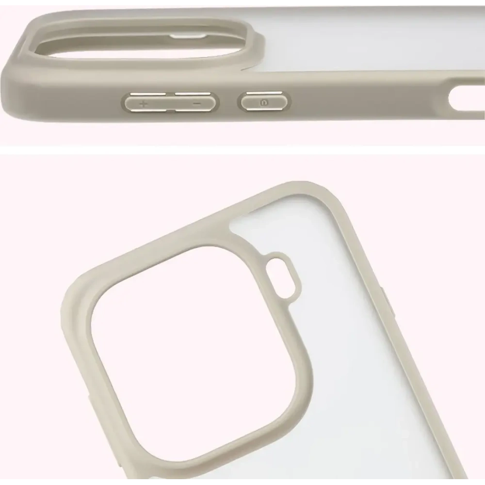 Etui Bizon Case Angelo do Oppo Find X9 Pro półprzezroczyste z beżową ramką