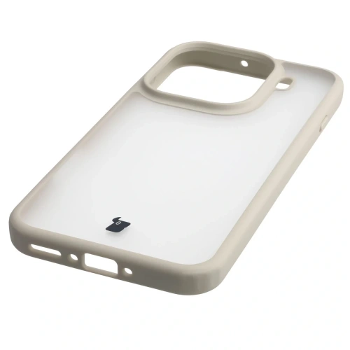 Etui Bizon Case Angelo do Oppo Find X9 Pro półprzezroczyste z beżową ramką