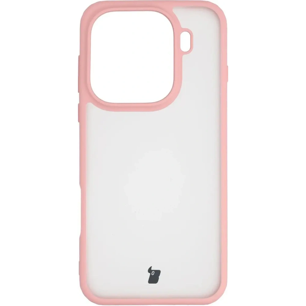 Etui Bizon Case Angelo do Oppo Find X9 Pro półprzezroczyste z jasnoróżową ramką