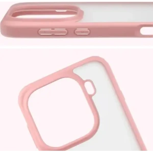 Etui Bizon Case Angelo do Oppo Find X9 Pro półprzezroczyste z jasnoróżową ramką