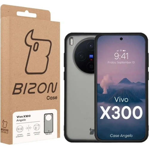 Etui Bizon Case Angelo do Vivo X300 przydymione z czarną ramką