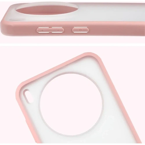 Etui Bizon Case Angelo do Vivo X300 półprzezroczyste z jasnoróżową ramką