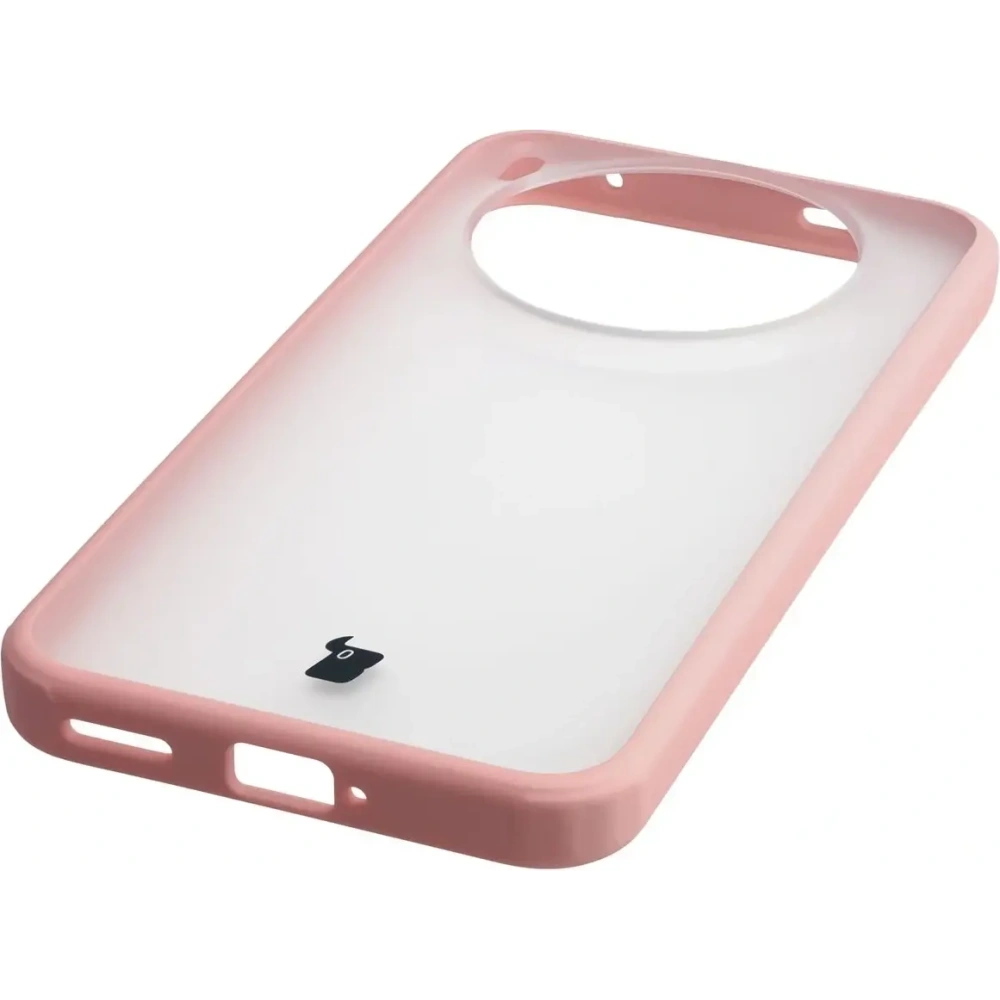 Etui Bizon Case Angelo do Vivo X300 półprzezroczyste z jasnoróżową ramką