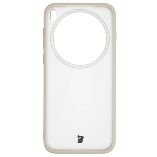 Etui Bizon Case Angelo do Vivo X300 Pro półprzezroczyste z beżową ramką