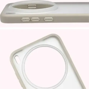 Etui Bizon Case Angelo do Vivo X300 Pro półprzezroczyste z beżową ramką