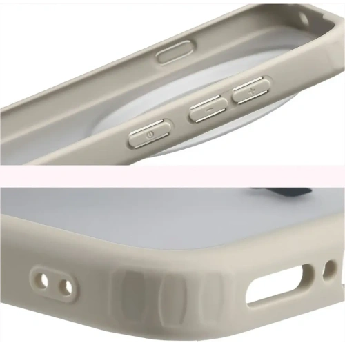 Etui Bizon Case Angelo do Vivo X300 Pro półprzezroczyste z beżową ramką