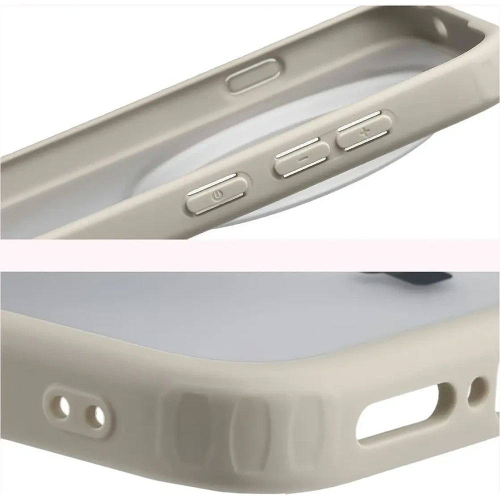 Etui Bizon Case Angelo do Vivo X300 Pro półprzezroczyste z beżową ramką