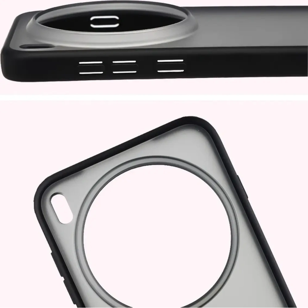 Etui Bizon Case Angelo do Vivo X300 Pro przydymione z czarną ramką