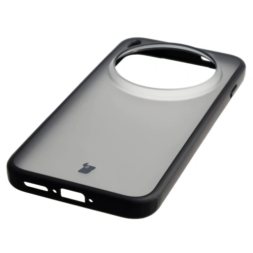 Etui Bizon Case Angelo do Vivo X300 Pro przydymione z czarną ramką